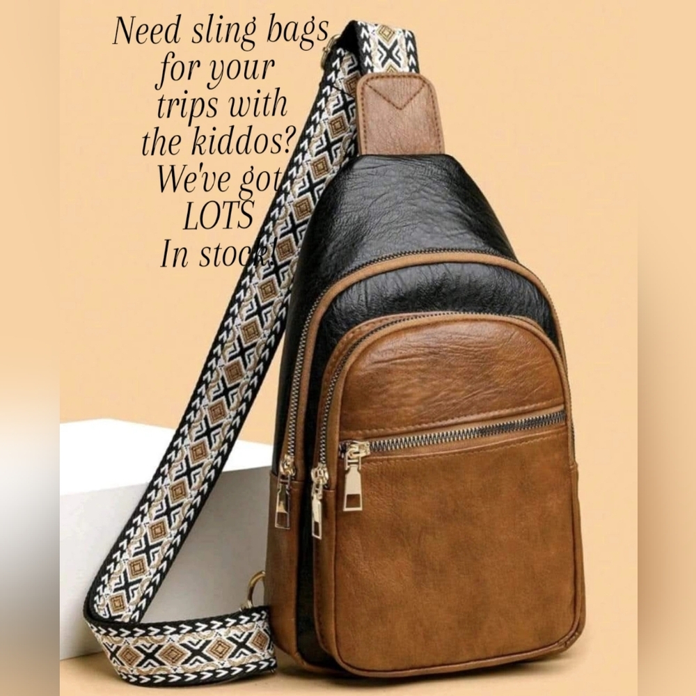 Brown and Black Two-tone Sling Bag